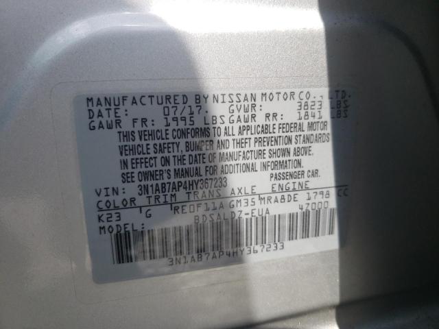 Photo 10 from auction – 2017 NISSAN SENTRA S with VIN 3N1AB7AP4HY367233