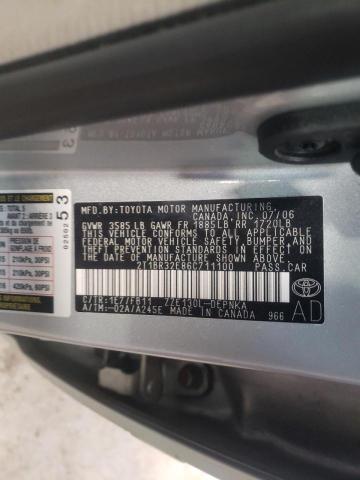 Photo 10 from auction – 2006 TOYOTA COROLLA CE with VIN 2T1BR32E86C711100