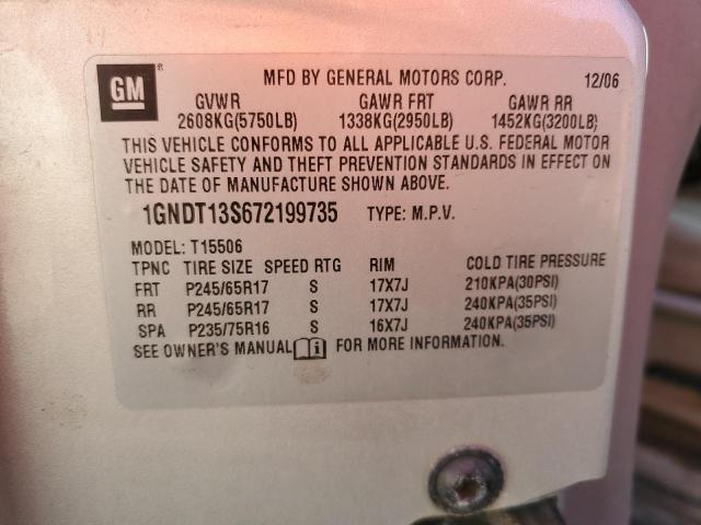 Photo 10 from auction – 2007 CHEVROLET TRAILBLAZE with VIN 1GNDT13S672199735