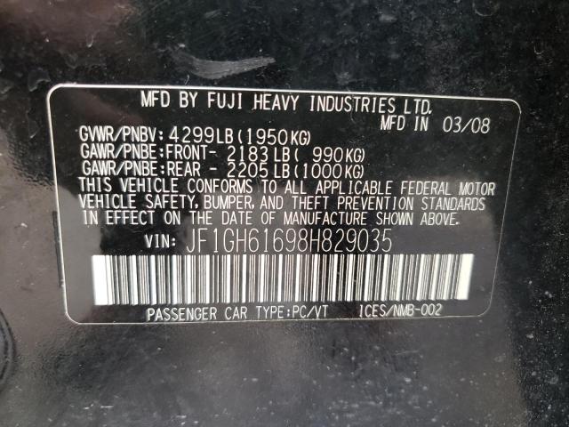 Photo 10 from auction – 2008 SUBARU IMPREZA 2. with VIN JF1GH61698H829035