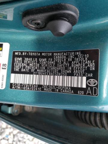 Photo 10 from auction – 2010 TOYOTA COROLLA BA with VIN 2T1BU4EE8AC508250
