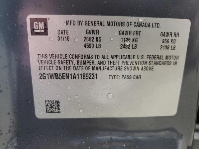 Photo 10 from auction – 2010 CHEVROLET IMPALA LT with VIN 2G1WB5EN1A1189231