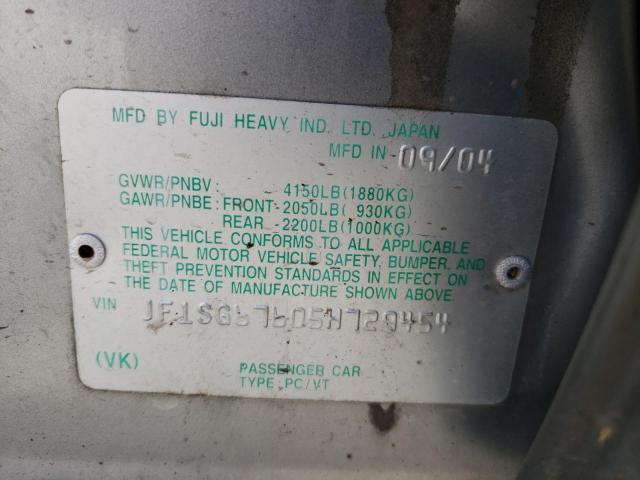 Photo 10 from auction – 2005 SUBARU FORESTER 2 with VIN JF1SG67605H729454