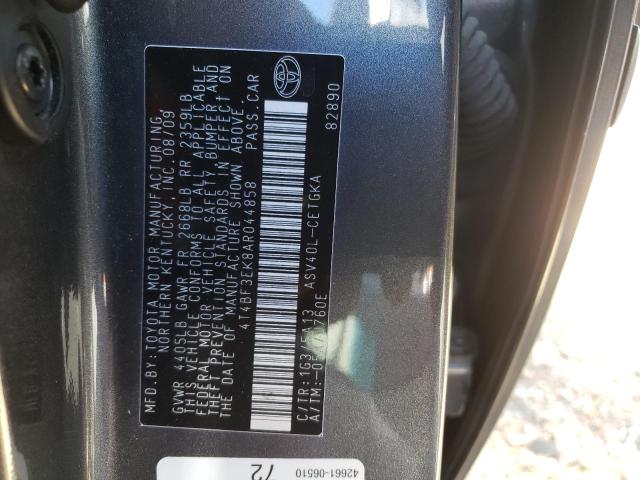 Photo 10 from auction – 2010 TOYOTA CAMRY BASE with VIN 4T4BF3EK8AR044858