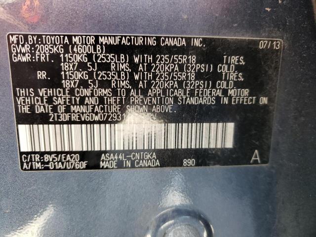 Photo 10 from auction – 2013 TOYOTA RAV4 LIMIT with VIN 2T3DFREV6DW072931