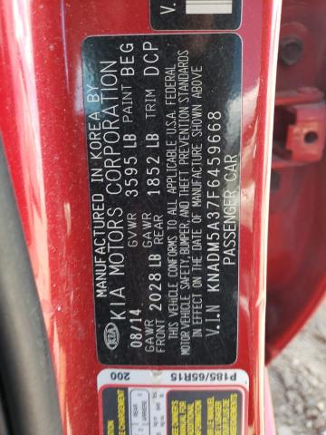 Photo 10 from auction – 2015 KIA RIO LX with VIN KNADM5A37F6459668