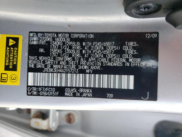 Photo 10 from auction – 2010 TOYOTA HIGHLANDER with VIN JTEBK3EH4A2157213