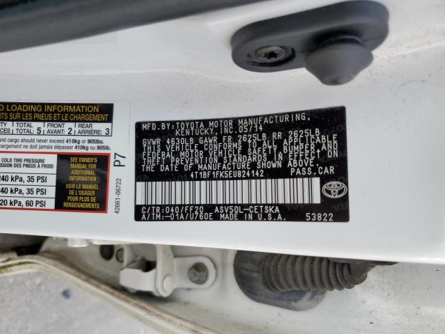Photo 10 from auction – 2014 TOYOTA CAMRY L with VIN 4T1BF1FK5EU824142