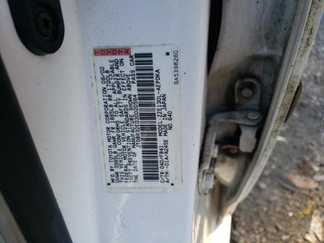 Photo 10 from auction – 2003 TOYOTA COROLLA CE with VIN JTDBR32E030020584