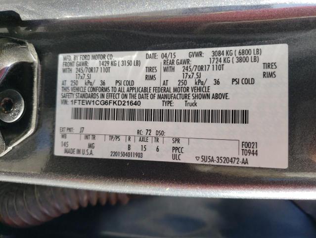 Photo 10 from auction – 2015 FORD F150 SUPER with VIN 1FTEW1CG6FKD21640