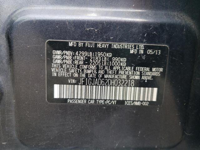 Photo 10 from auction – 2013 SUBARU IMPREZA PR with VIN JF1GJAD62DH032218