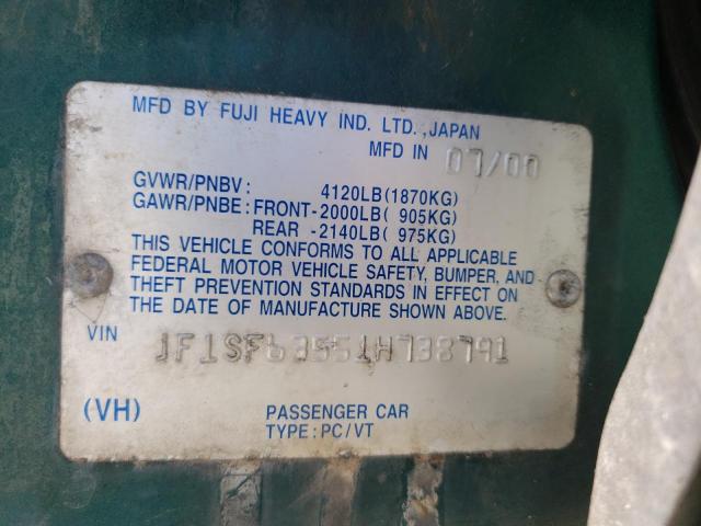 Photo 10 from auction – 2001 SUBARU FORESTER with VIN JF1SF63551H738791