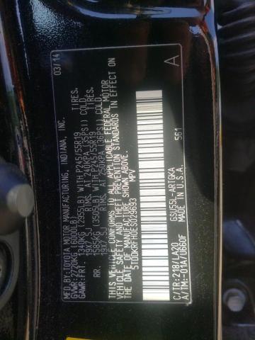 Photo 10 from auction – 2014 TOYOTA HIGHLANDER with VIN 5TDDKRFH0ES029693