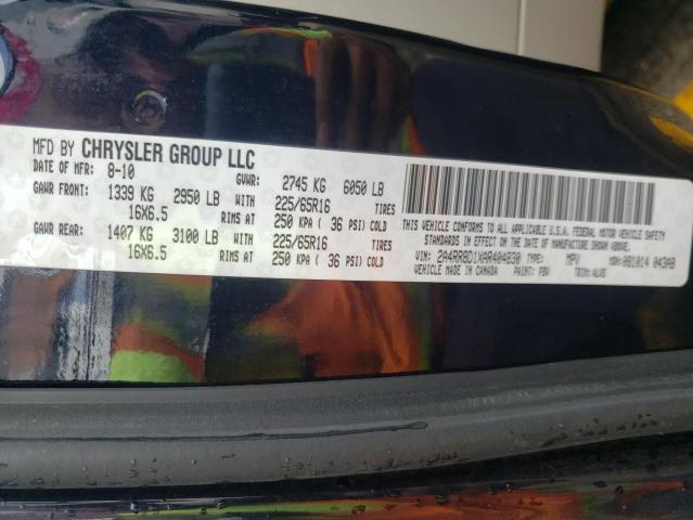 Photo 10 from auction – 2010 CHRYSLER TOWN & COU with VIN 2A4RR8D1XAR404830