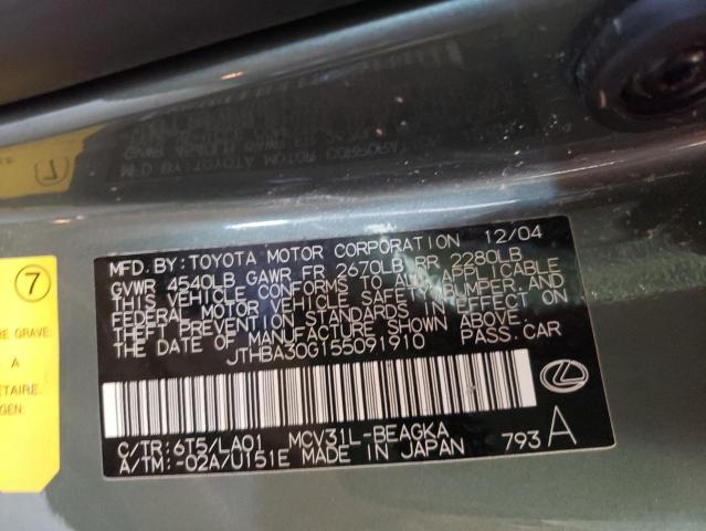 Фото 10 с аукциона – 2005 LEXUS ES 330 с VIN JTHBA30G155091910