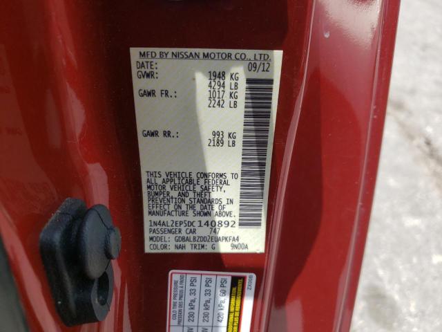 Photo 10 from auction – 2013 NISSAN ALTIMA S with VIN 1N4AL2EP5DC140892