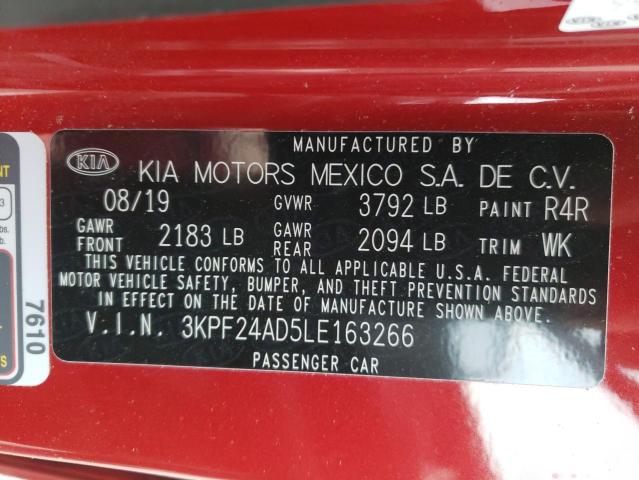 Photo 10 from auction – 2020 KIA FORTE FE with VIN 3KPF24AD5LE163266