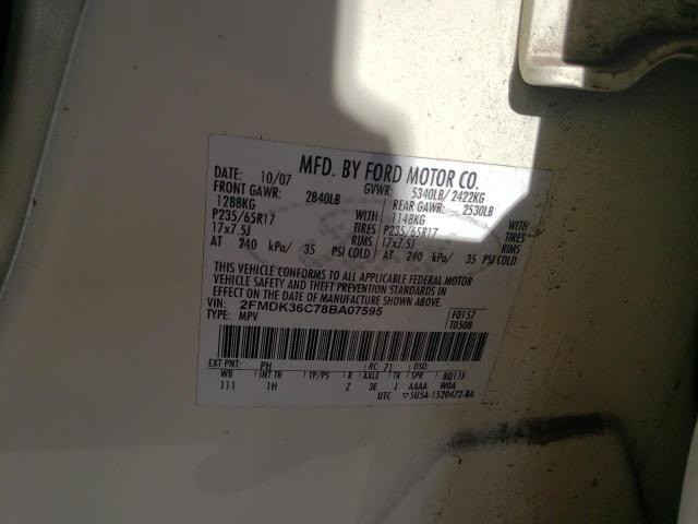 Photo 10 from auction – 2008 FORD EDGE SE with VIN 2FMDK36C78BA07595