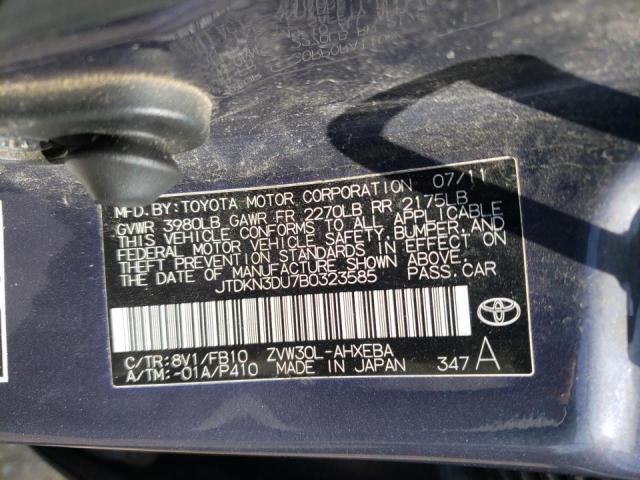 Photo 10 from auction – 2011 TOYOTA PRIUS with VIN JTDKN3DU7B0323585