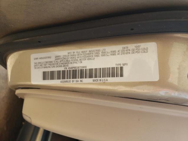Photo 10 from auction – 2008 SUBARU OUTBACK with VIN 4S4BP60C087339695
