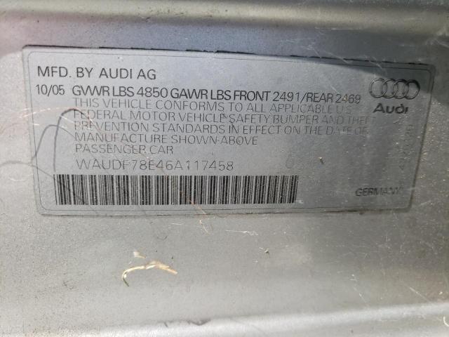 Photo 10 from auction – 2006 AUDI A4 2.0T QU with VIN WAUDF78E46A117458