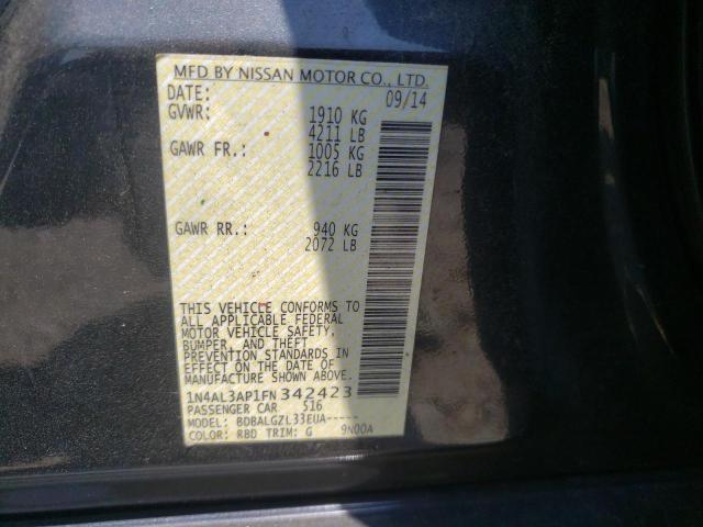 Photo 10 from auction – 2015 NISSAN ALTIMA 2.5 with VIN 1N4AL3AP1FN342423