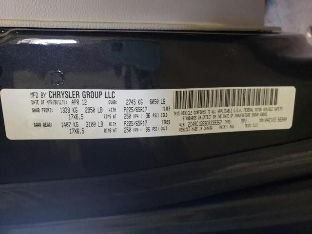 Photo 10 from auction – 2012 CHRYSLER TOWN & COU with VIN 2C4RC1GG3CR339367