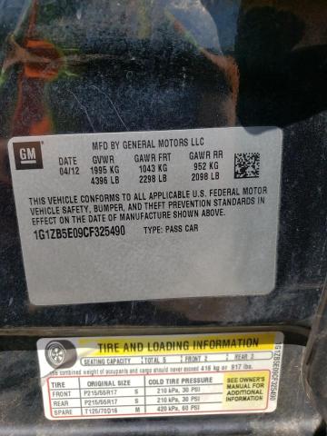 Photo 10 from auction – 2012 CHEVROLET MALIBU LS with VIN 1G1ZB5E09CF325490