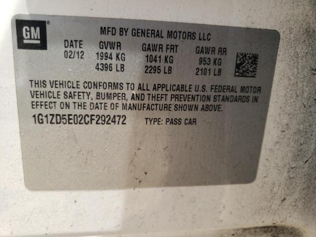 Photo 10 from auction – 2012 CHEVROLET MALIBU 2LT with VIN 1G1ZD5E02CF292472