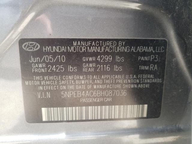 Photo 10 from auction – 2011 HYUNDAI SONATA GLS with VIN 5NPEB4AC6BH087036