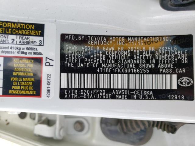 Photo 10 from auction – 2016 TOYOTA CAMRY LE with VIN 4T1BF1FKXGU166255