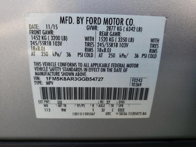 Photo 10 from auction – 2016 FORD EXPLORER P with VIN 1FM5K8AR3GGB54727