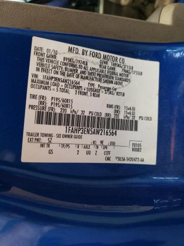 Photo 10 from auction – 2010 FORD FOCUS S with VIN 1FAHP3EN5AW216564