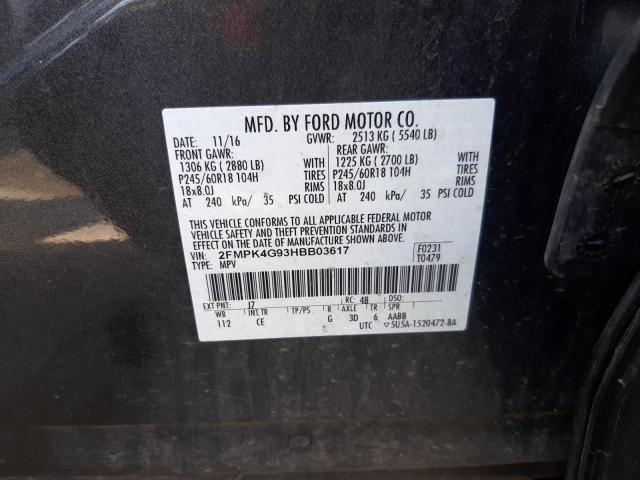 Photo 10 from auction – 2017 FORD EDGE SE with VIN 2FMPK4G93HBB03617