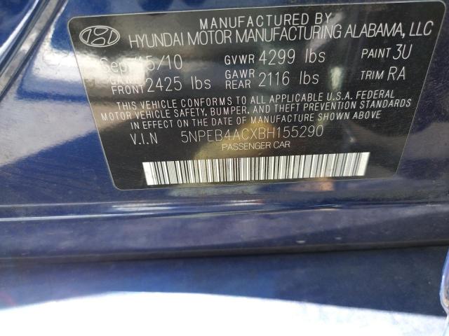 Photo 10 from auction – 2011 HYUNDAI SONATA GLS with VIN 5NPEB4ACXBH155290