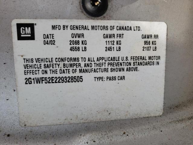 Photo 10 from auction – 2002 CHEVROLET IMPALA with VIN 2G1WF52E229328505