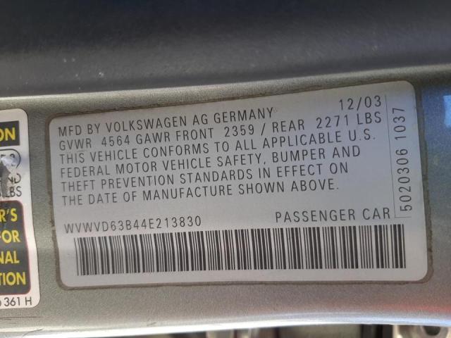 Photo 10 from auction – 2004 VOLKSWAGEN PASSAT GLS with VIN WVWVD63B44E213830