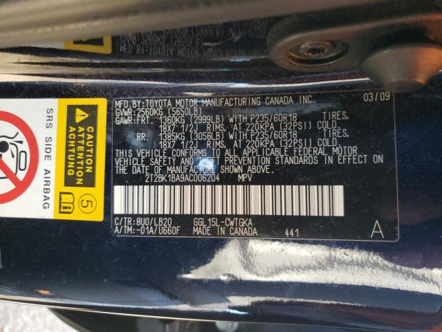 Photo 10 from auction – 2010 LEXUS RX 350 with VIN 2T2BK1BA9AC006204