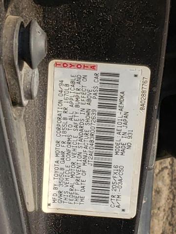 Photo 10 from auction – 1994 TOYOTA COROLLA with VIN JT2AE04B3R0072639