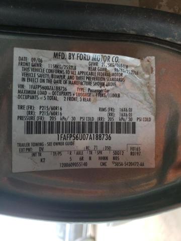 Photo 10 from auction – 2007 FORD TAURUS SEL with VIN 1FAFP56U07A188736