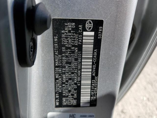 Photo 10 from auction – 2008 TOYOTA CAMRY CE with VIN 4T1BE46K18U786501