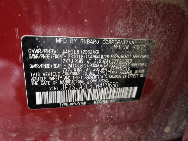 Photo 10 from auction – 2018 SUBARU FORESTER 2 with VIN JF2SJAGC3JH480650