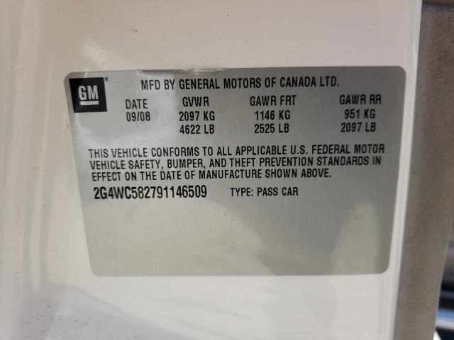 Photo 10 from auction – 2009 BUICK LACROSSE C with VIN 2G4WC582791146509