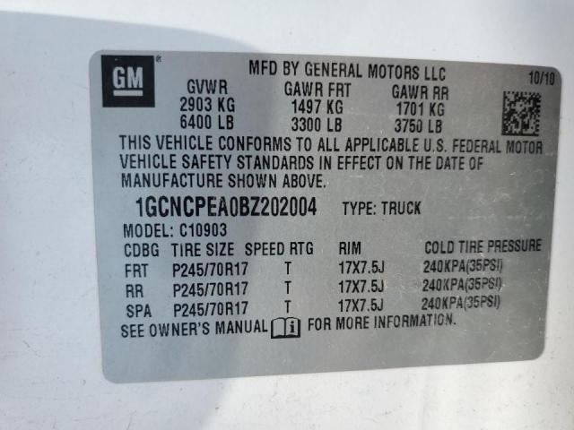 Zdjęcie 10 z aukcji – 2011 CHEVROLET SILVERADO z VIN 1GCNCPEA0BZ202004