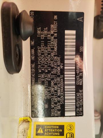 Photo 10 from auction – 2010 TOYOTA HIGHLANDER with VIN 5TDZK3EH4AS004410