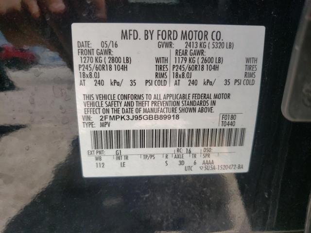 Photo 10 from auction – 2016 FORD EDGE SEL with VIN 2FMPK3J95GBB89918