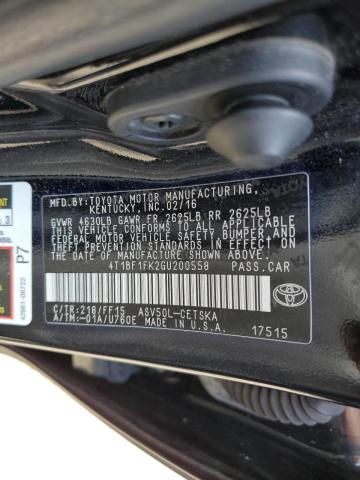 Photo 10 from auction – 2016 TOYOTA CAMRY LE with VIN 4T1BF1FK2GU200558