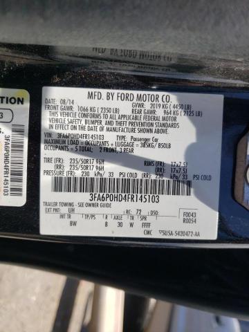 Photo 10 from auction – 2015 FORD FUSION SE with VIN 3FA6P0HD4FR145103