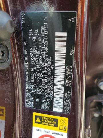Photo 10 from auction – 2013 TOYOTA HIGHLANDER with VIN 5TDBK3EH9DS209307