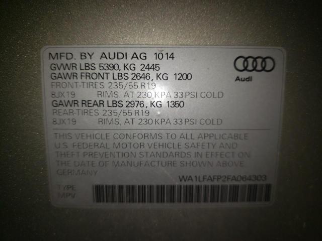 Photo 10 from auction – 2015 AUDI Q5 PREMIUM with VIN WA1LFAFP2FA064303